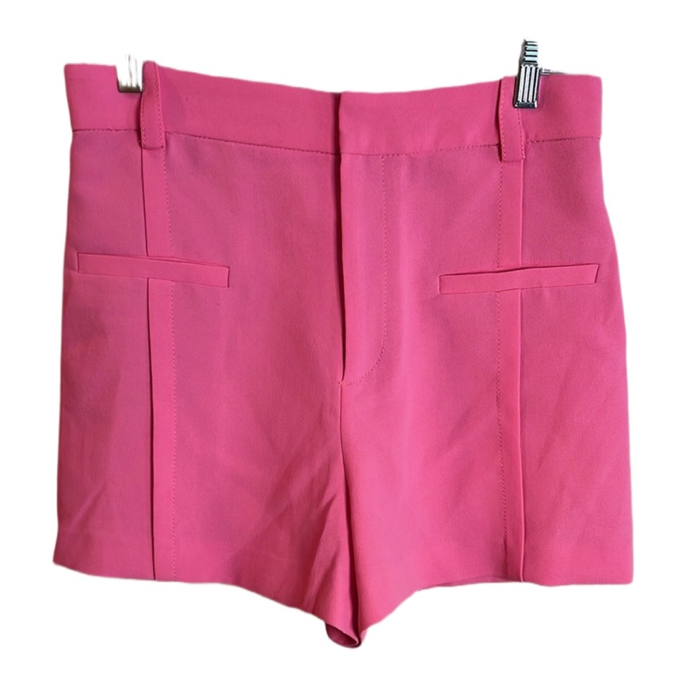 Zara Sz Medium Bubblegum Pink High Waist Shorts with Tailored Design